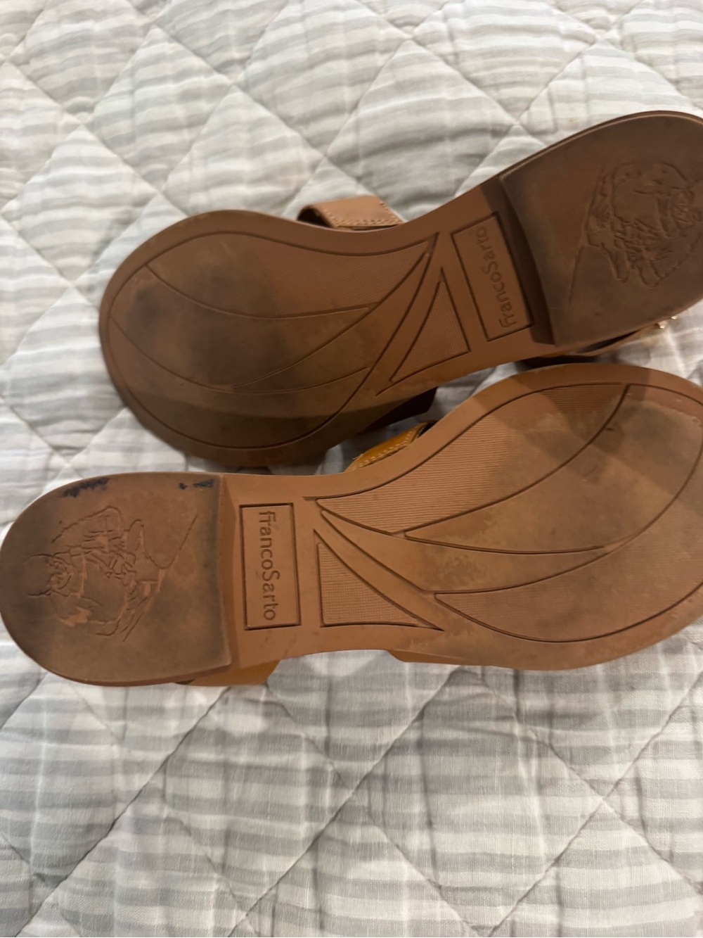 Franco Sarto Giola Tan Crisscross Ankle-Strap Sandals - Picture 5 of 6